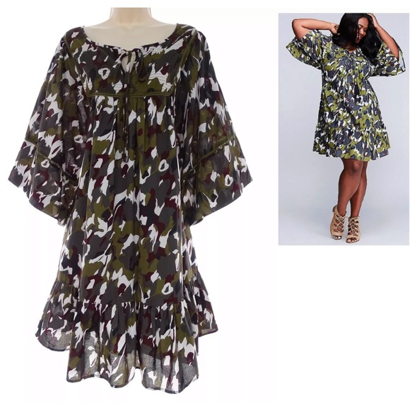 Lane Bryant Dresses & Skirts - 18/20 2X▪️CAMO PRINT COTTON TUNIC DRESS Plus Size